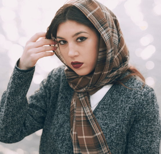 Ochre Checked Scarf